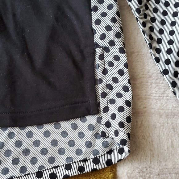 Ann Taylor Black & White Dot Stripe Top - Picture 3 of 5